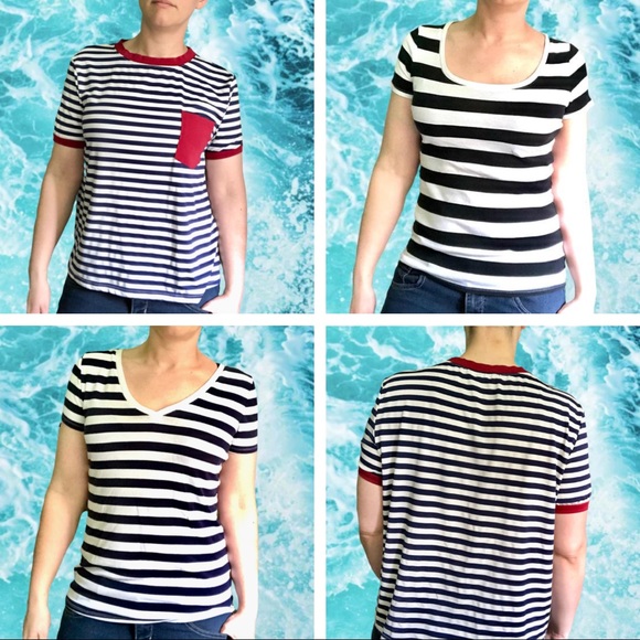 Merona Tops - Merona + Shein Emo Stripe T-Shirt Trio, Size M